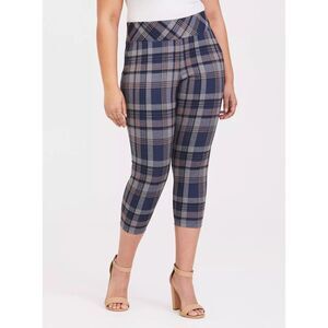 Torrid Pink Blue Plaid Knit Pixie Pant Size 2